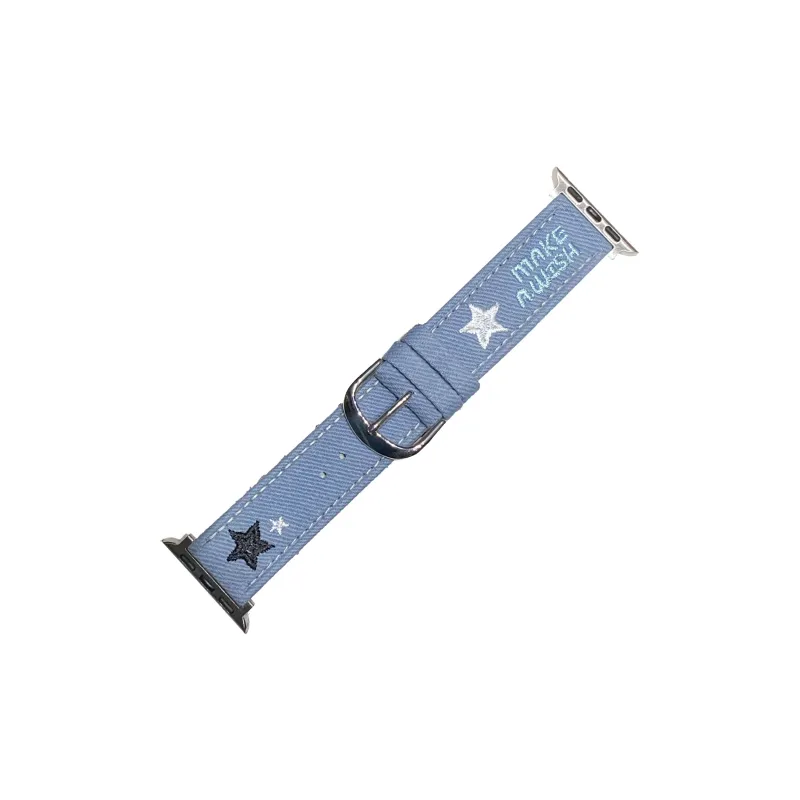 NCFCK Watch Band Apple Compatibility Denim Material-4