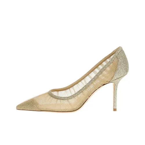 Jimmy Choo LOVE Slim Heel High Heels 8.5cm Women's Gold