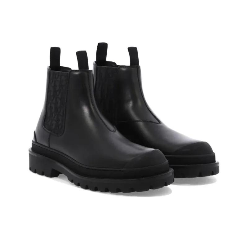 DIOR Explorer Short Chelsea Boots Men's Black-2
