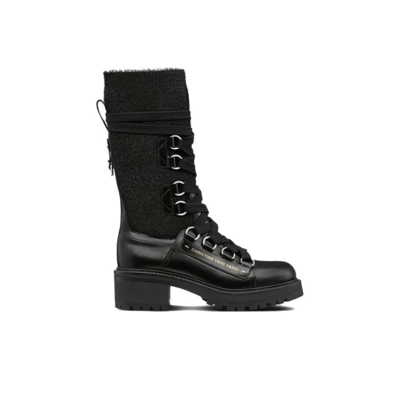 DIOR D-Fight Mid-Calf Boots Women's Black-2