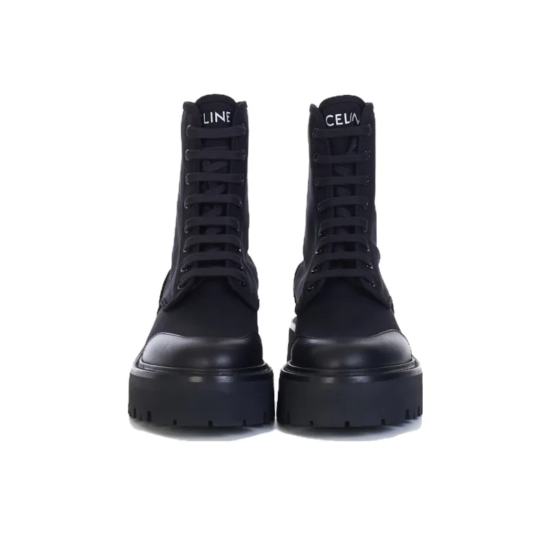 CELINE Lace Up Boot Black-4