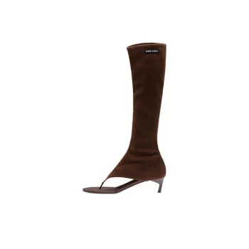 MIU MIU Stretch Suede Thong Boots