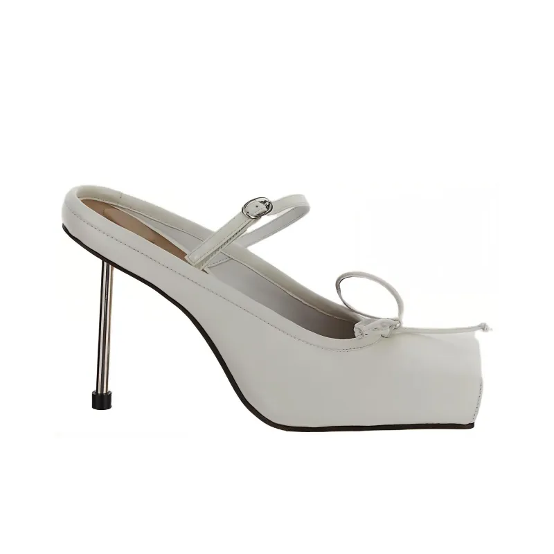 Jacquemus Slim Heel High Heels 10cm Women's Ecru-1
