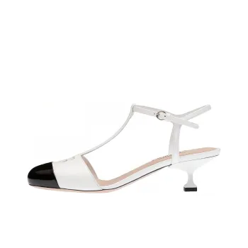 MIU MIU Killer Cone Heel High Heels Women's White Black