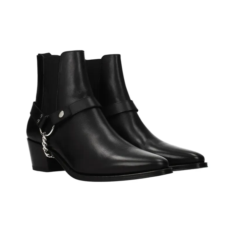 CELINE Short Chelsea Boots Men's Black-1