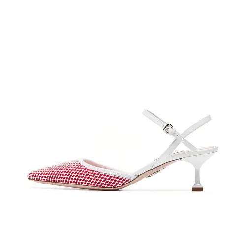 MIU MIU Block Heel High Heels Women's Red