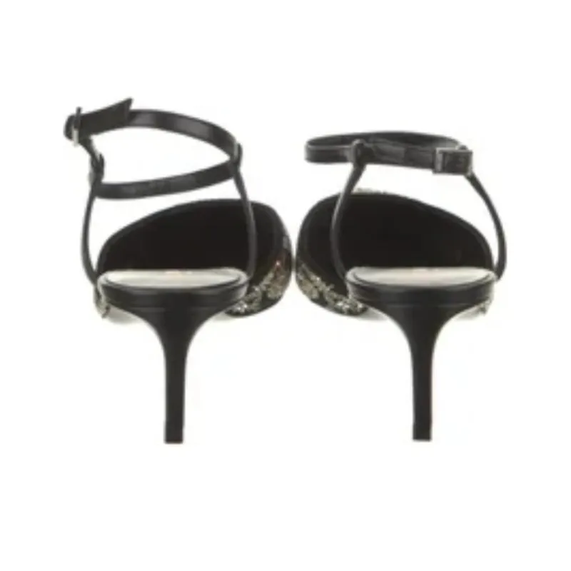 CELINE Slim Heel High Heels Women's Black-3