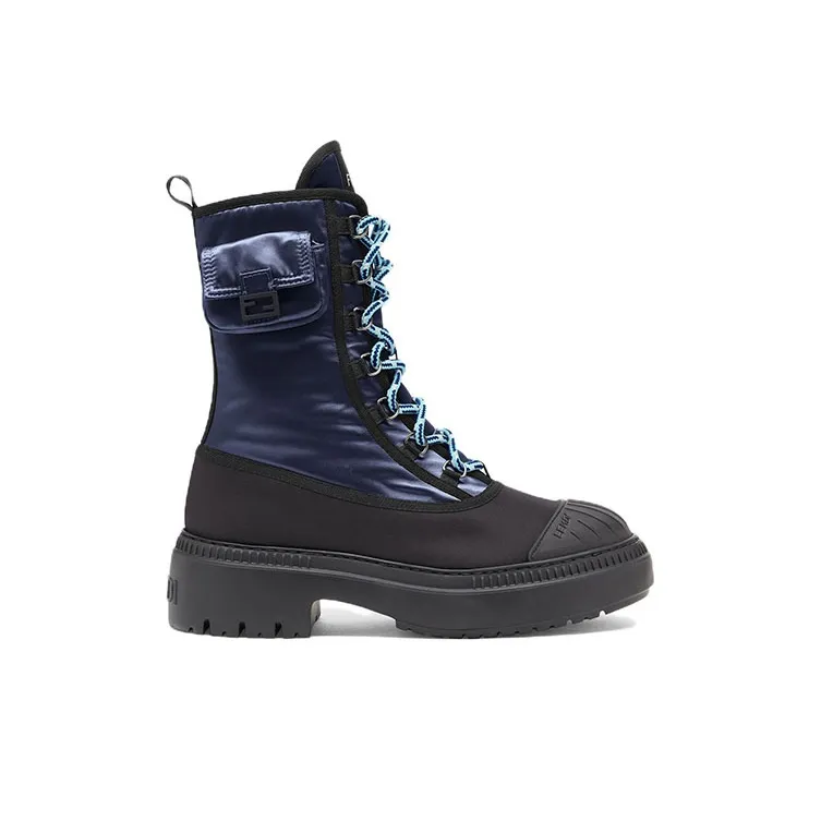 FENDI Domino Fashion Ankle Boots Women's Blue-1
