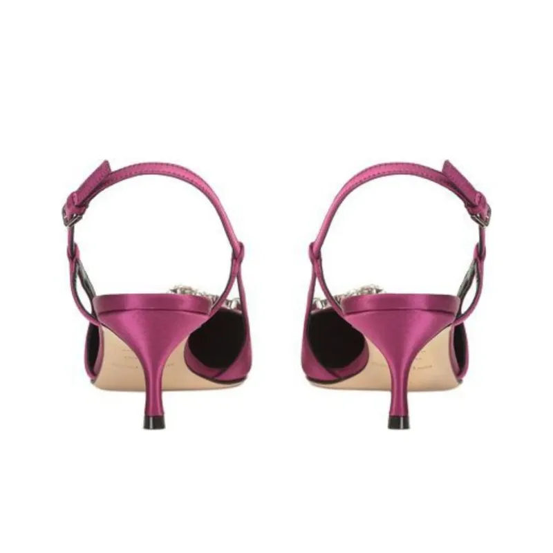 SERGIO ROSSI Godiva Slim Heel High Heels 5cm Women's Purple-3