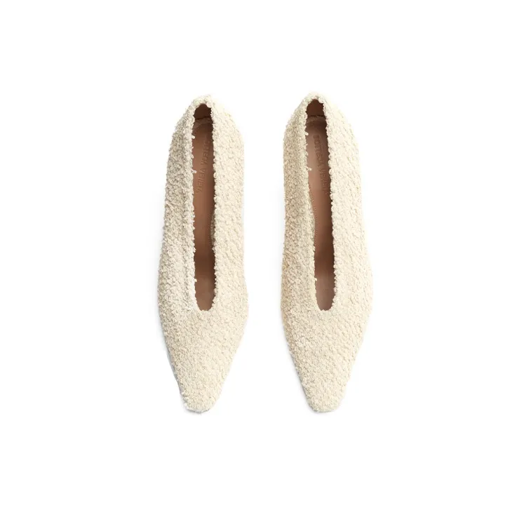Bottega Veneta Bouclé Almond Pump 75 Off White Women's-2