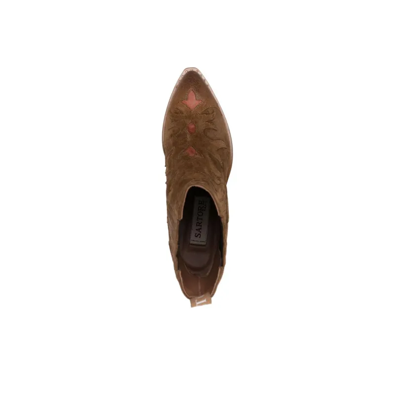 SARTORE Ankle Boots 4.5cm Women's Dark Brown-4