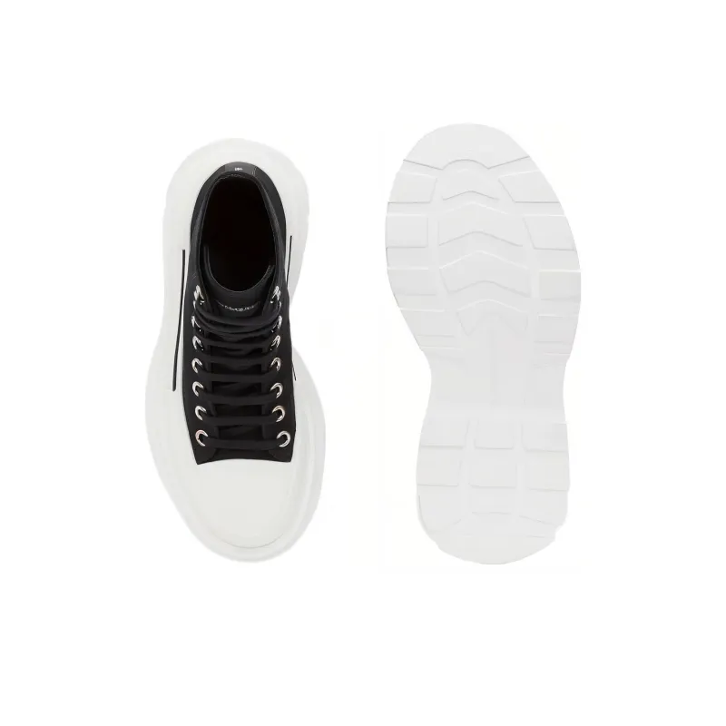 Alexander McQueen Tread Slick Lace Up Boot 'Black White' Women's-4