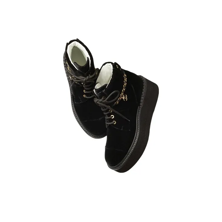 CHANEL Ankle Boots 5cm Women's Black-2