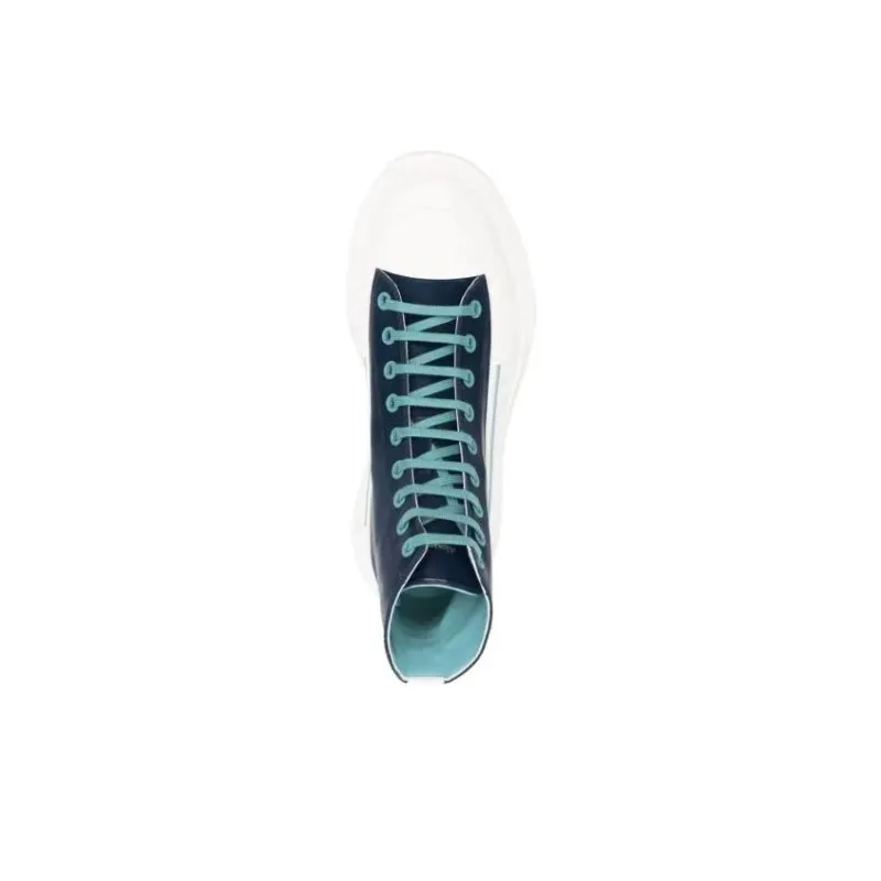 Alexander McQueen Tread Slick Lace Up Boot Blue White-2