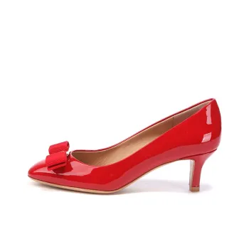 FERRAGAMO Chunky Heel High Heels 5cm Women's Red