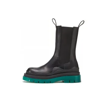 Bottega Veneta Tire Chelsea Ankle Length Chelsea Boots Women's Black Green