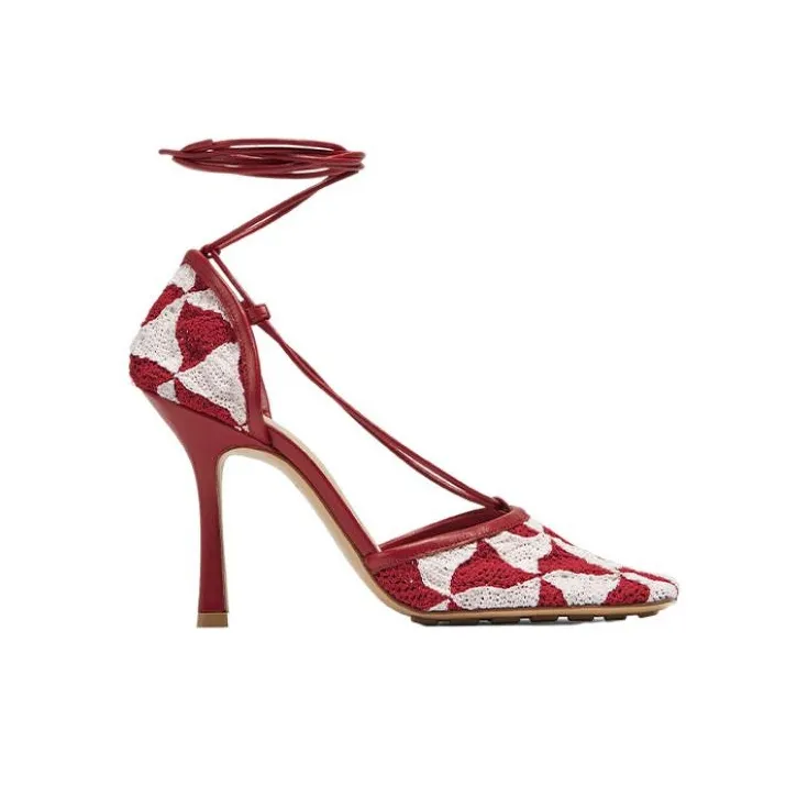 Bottega Veneta Hand-Crocheted Wavy Triangle Stretch Sandals Women's-1