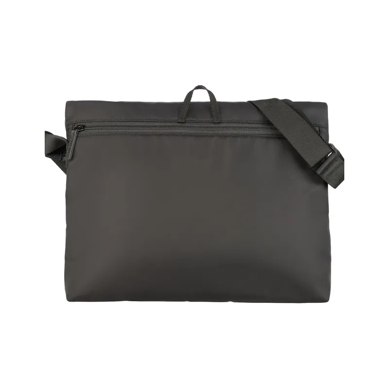 TUCANO Nylon With Leather Shoulder Bag Unisex Black/Olive Green-2
