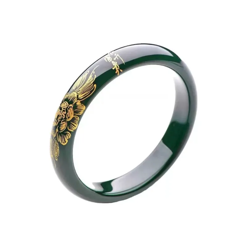 Cuizu Hetian Jade Bangles Green Jade Unisex-7