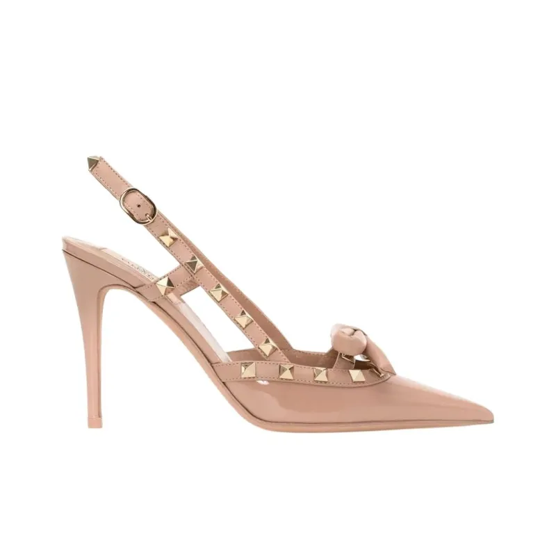 Valentino Gravani Rockstud Bow Pointed Toe Pumps-1
