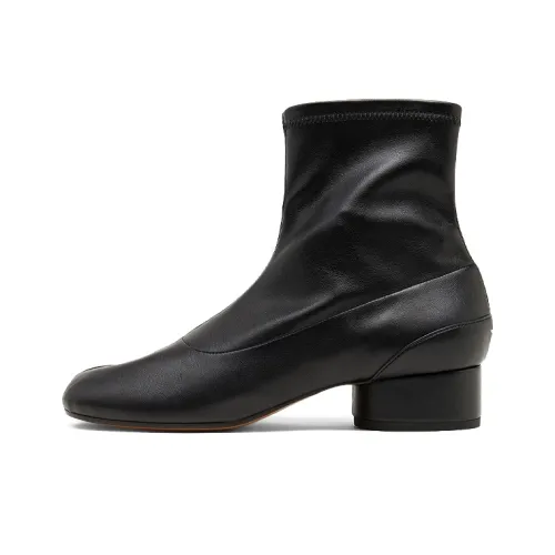 Maison Margiela Tabi Faux Leather Sock Ankle Boots Women's Black