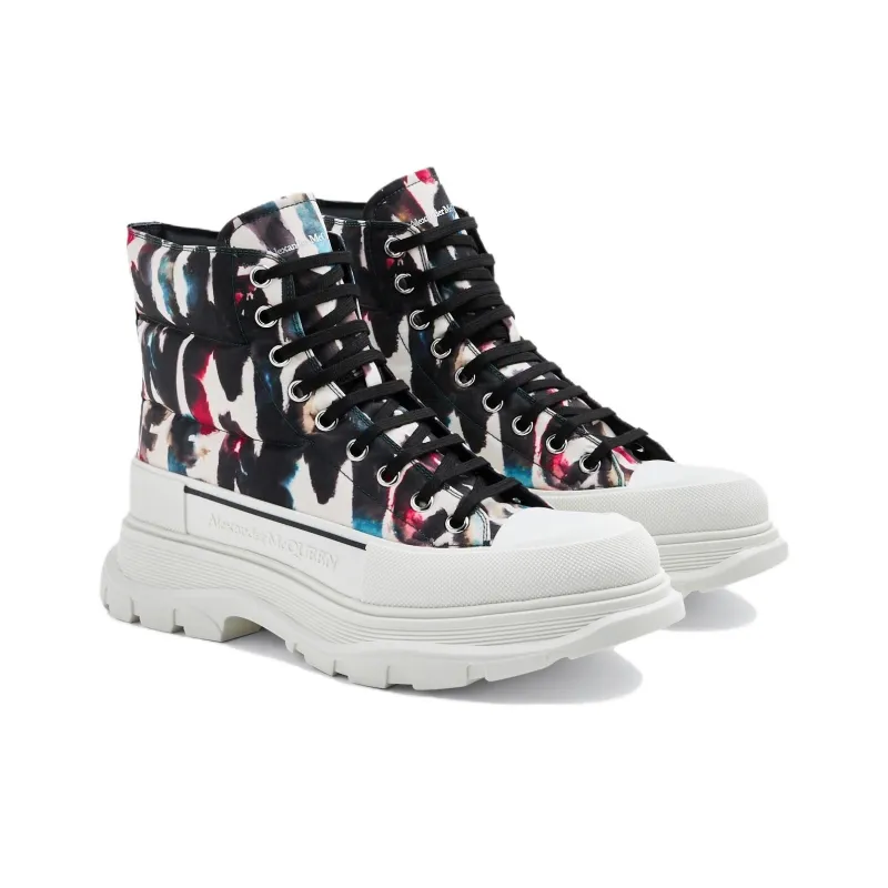 Alexander McQueen Graffiti Print High-Top Sneakers-2