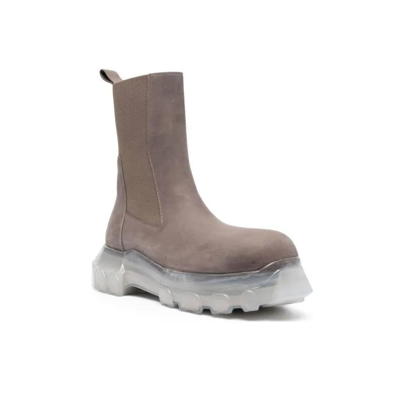 RICK OWENS Beatle Bozo Leather Ankle Boots-3