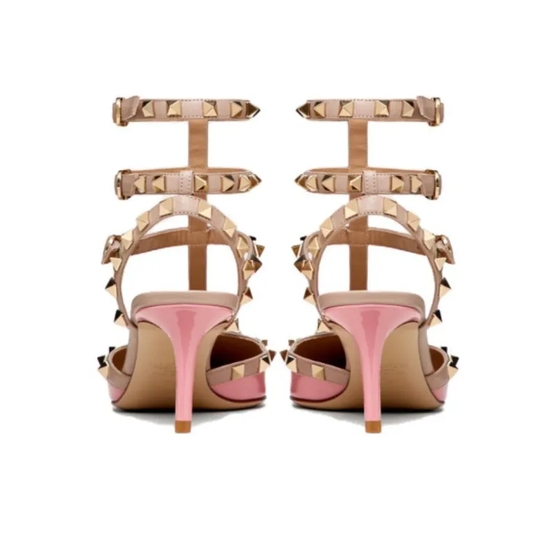 Valentino ROCKSTUD High Heels 6.5cm Women's Pink-4