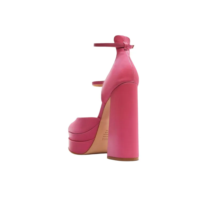 Schutz Chunky Heel High Heels 14cm Women's Pink-3
