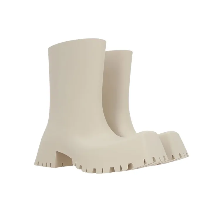Balenciaga Trooper Rubber Boot Light Beige Women's-3