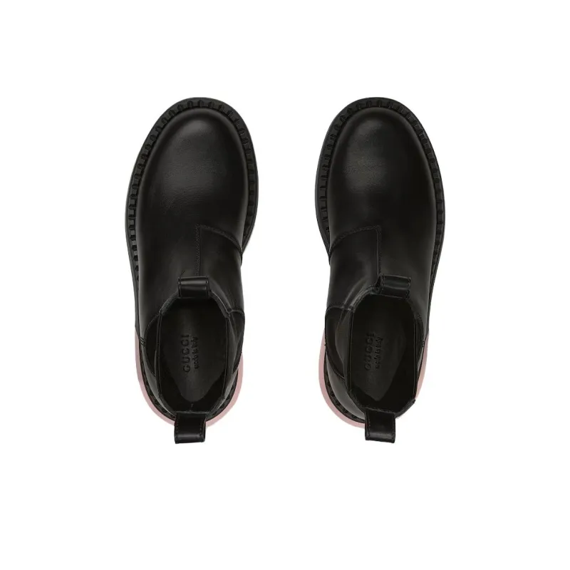GUCCI Short Chelsea Boots Women's Black-3