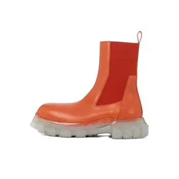 RICK OWENS/RO Beatle Bozo Short Chelsea Boots Men's Orange