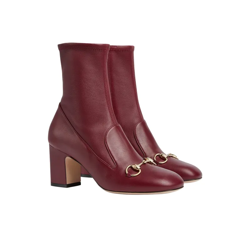 GUCCI Women's Horsebit Ankle Bootie 'Rosso Ancora' Women's-2
