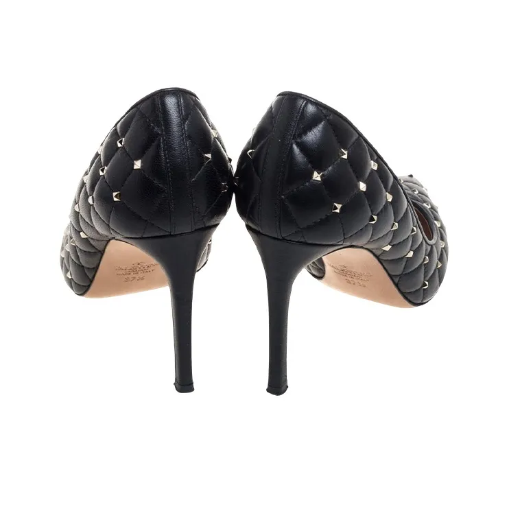 Valentino Slim Heel High Heels 8.5cm Women's Black-4