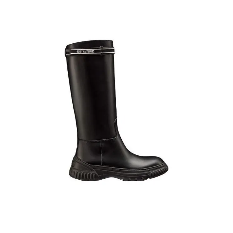 DIOR D Racer Knee high Boots Women's Black-1