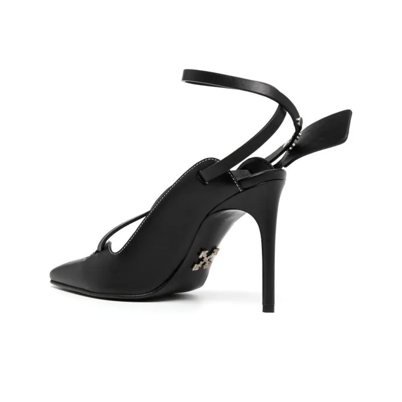 OFF-WHITE Slim Heel High Heels 11cm Women's Black-3