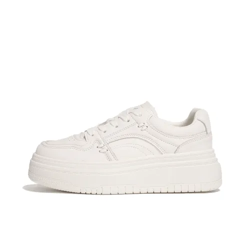 LXVB Cushioning Wear-Resistant Low-Top Skateboard Shoes Women's White