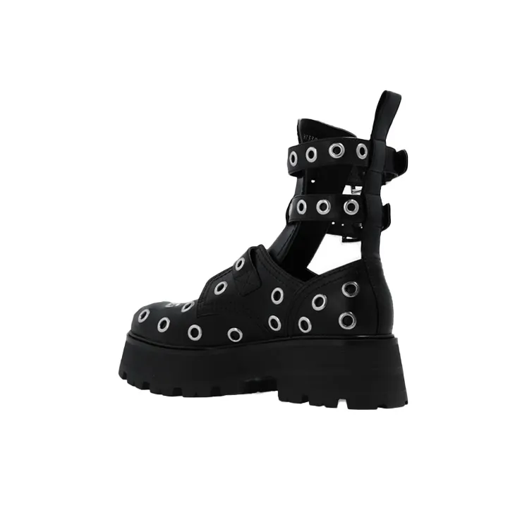 Alexander McQueen Eyelet Detailed Strappy Boots Women's-4