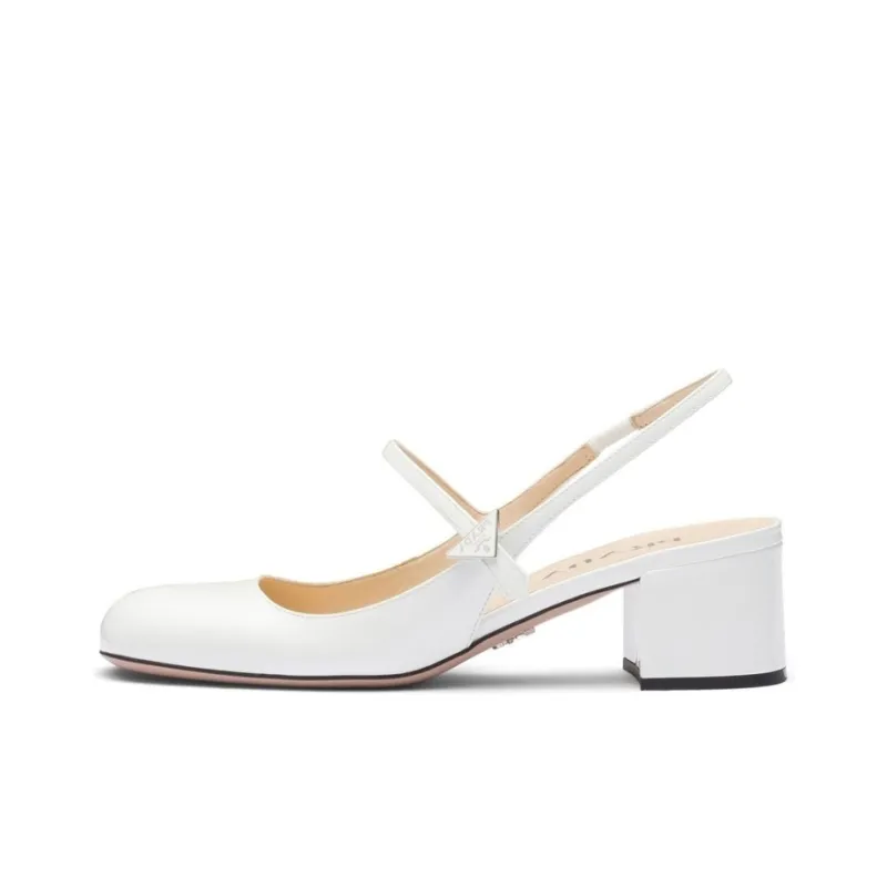 PRADA Block Heel High Heels Women's White-0