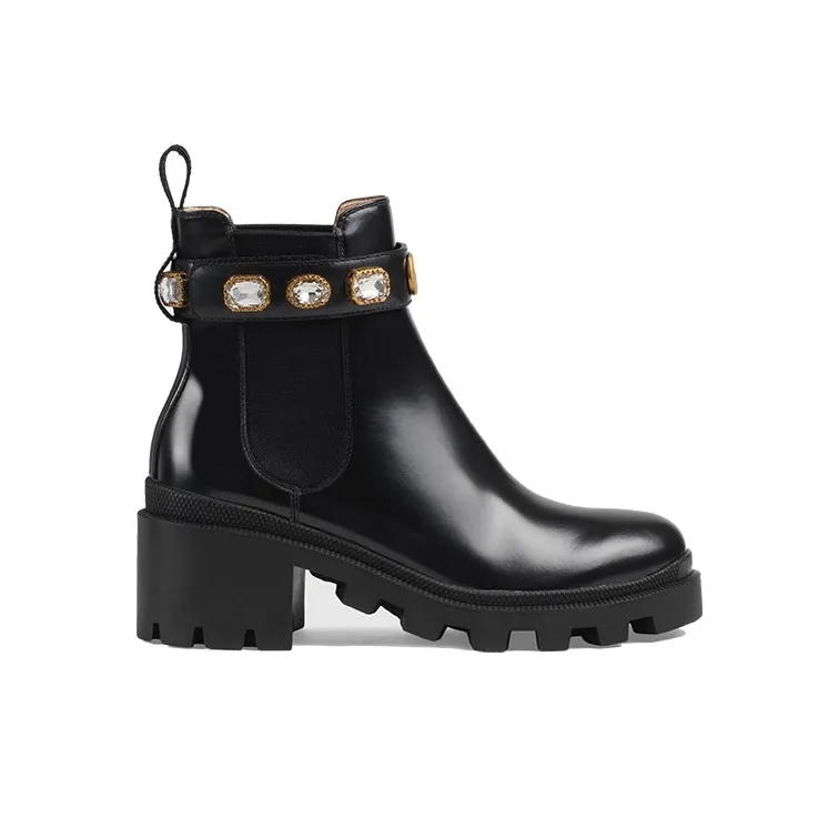 GUCCI Women's Leather Ankle Boot 'Belt Black' Women's-1