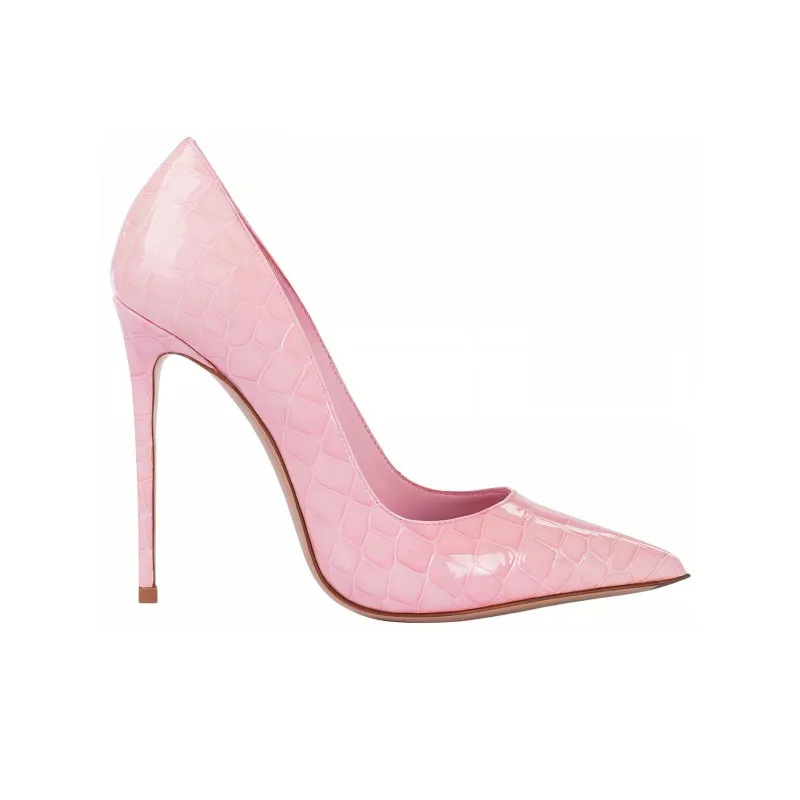 Le Silla Eva 120mm Crocodile-embossed Pumps-1