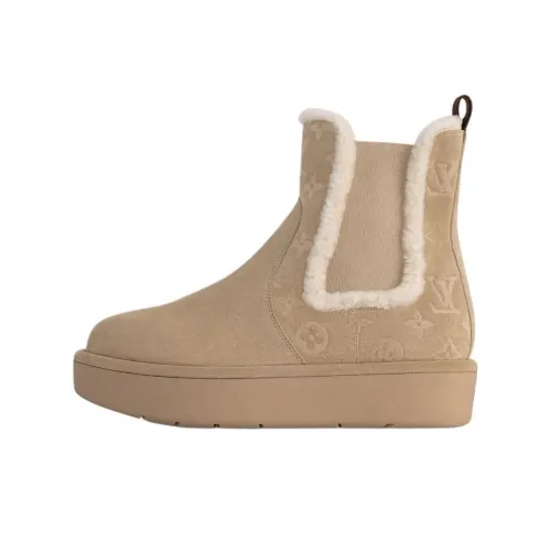 LOUIS VUITTON Aspen Line Chelsea Boots Women's Light Brown