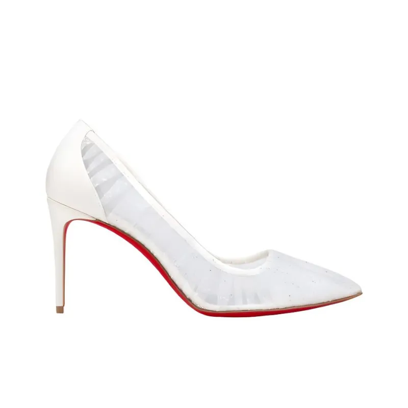 CL LUBOTING Slim Heel High Heels 8.5cm Women's White-1