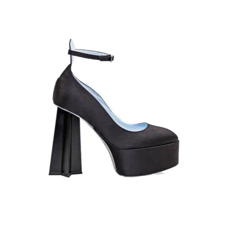 CHIARA FERRAGNI Chunky Heel High Heels 12cm Women's Black-1