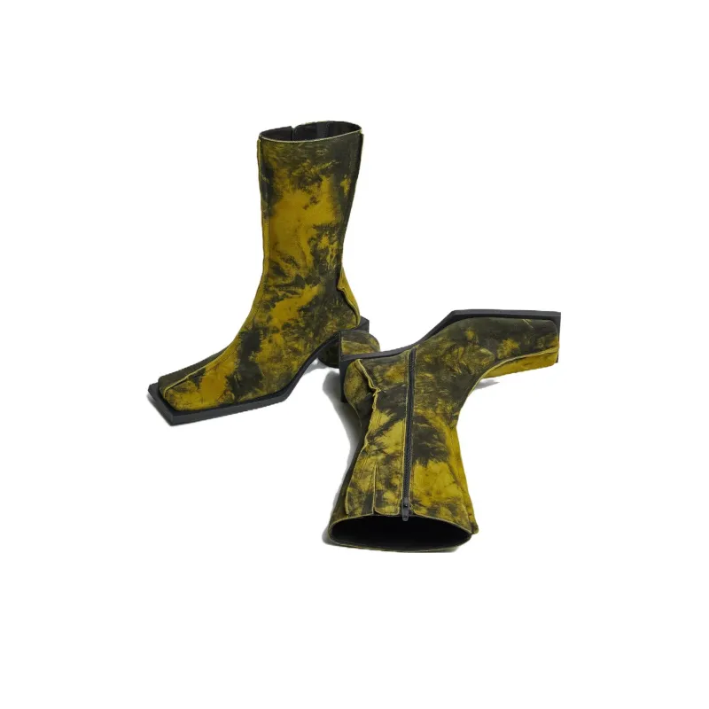 MIISTA Ankle Boots 5cm Women's Yellow-2