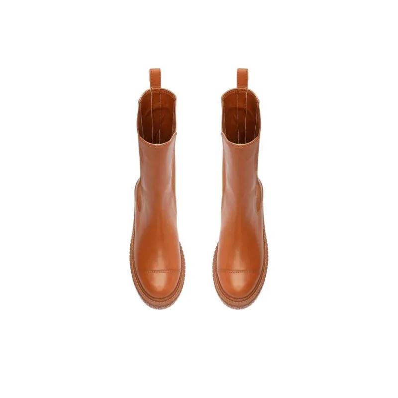 Schutz Chelsea Short Chelsea Boots Women's Brown-4