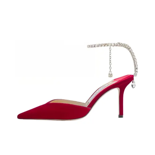 Jimmy Choo Saeda Slim Heel High Heels 8.5cm Women's Red