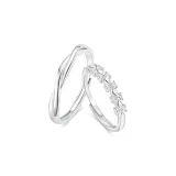 Crown Your Love Couple Rings[S999 Fine Silver]( Style 2 )