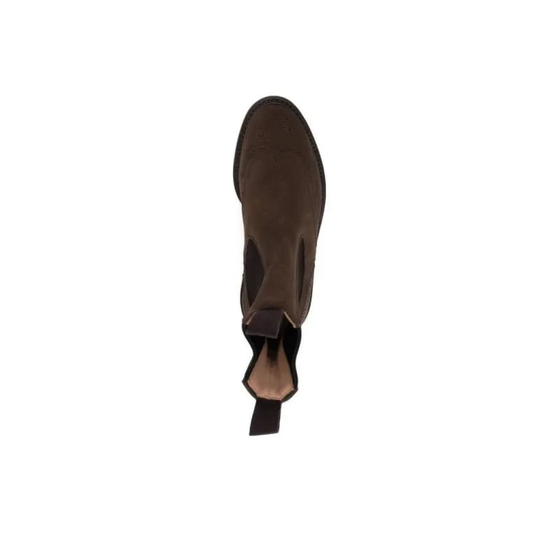 Tricker's Flint Brogue-detail Suede Boots-4