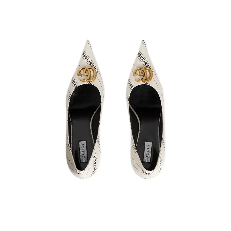 GUCCI x Balenciaga Knife The Hacker Project Collection Slim Heel High Heels 8cm Women's White-3
